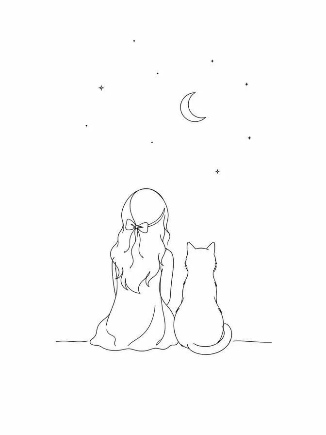 minimalistic cat drawing