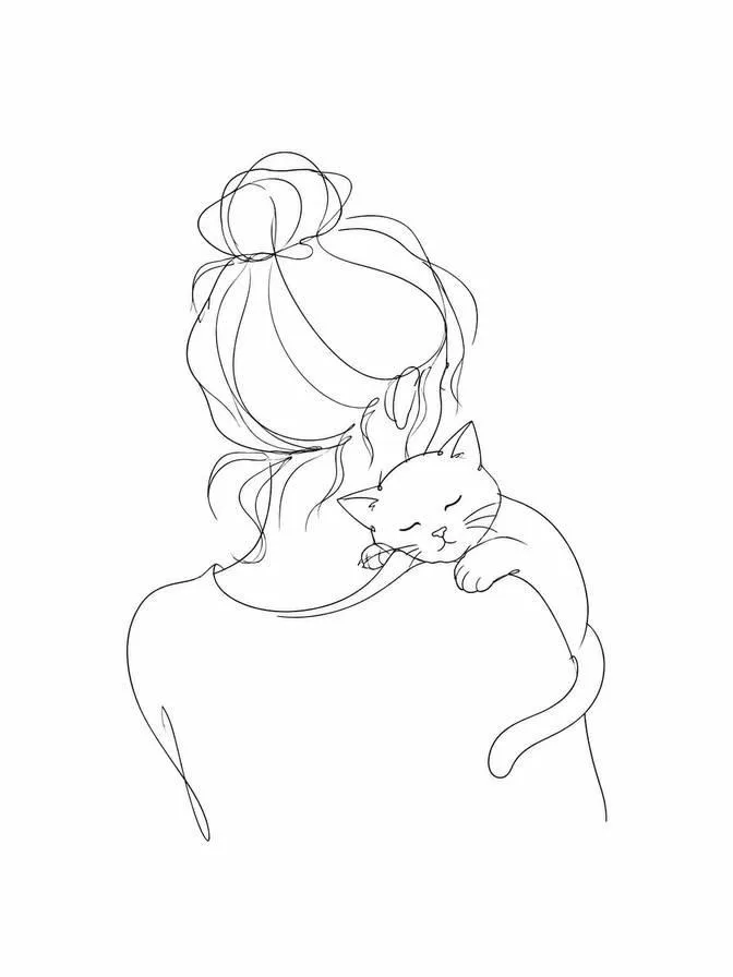 minimalistic cat drawing