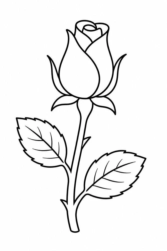Rose bud drawing