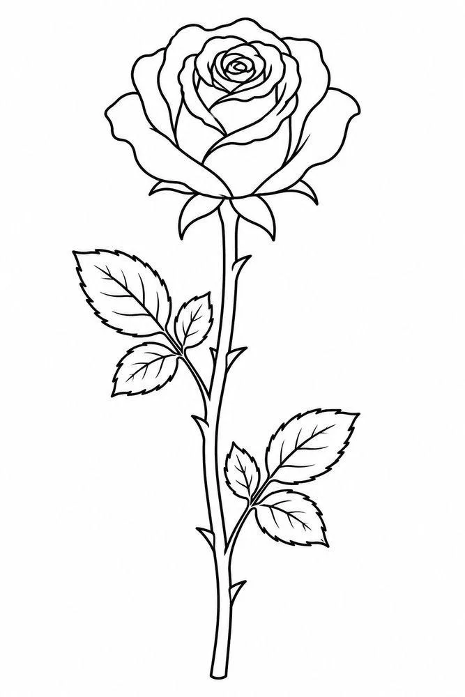 single rose drawing