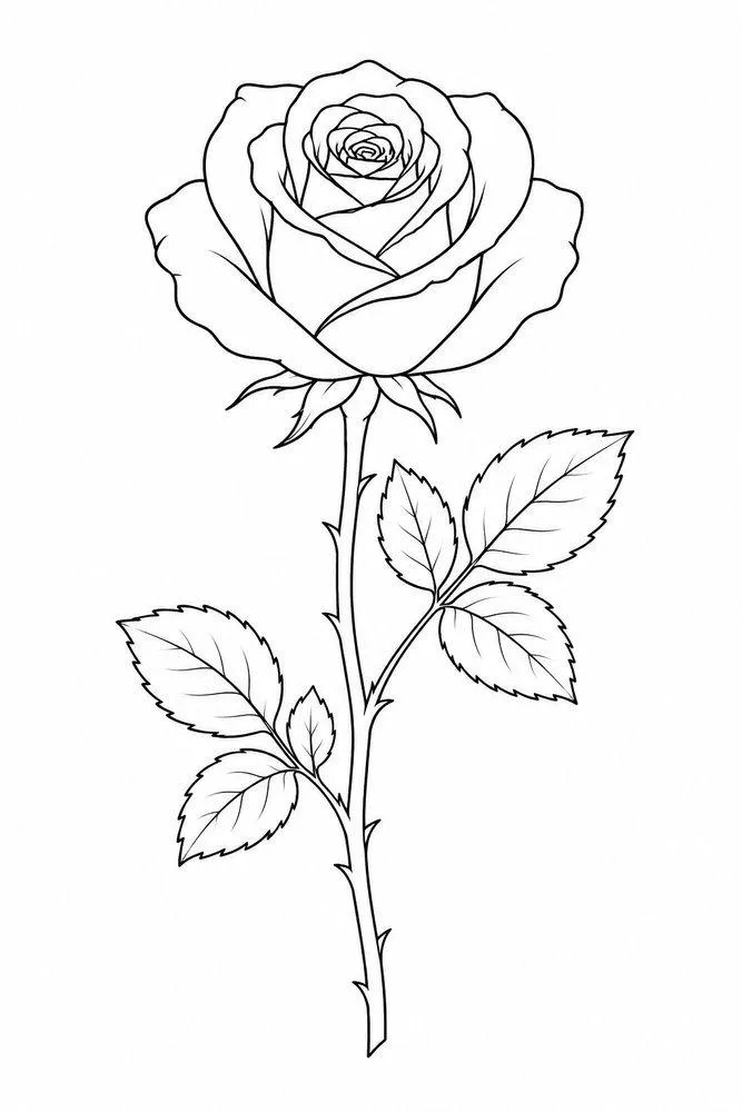 A single rose drawing