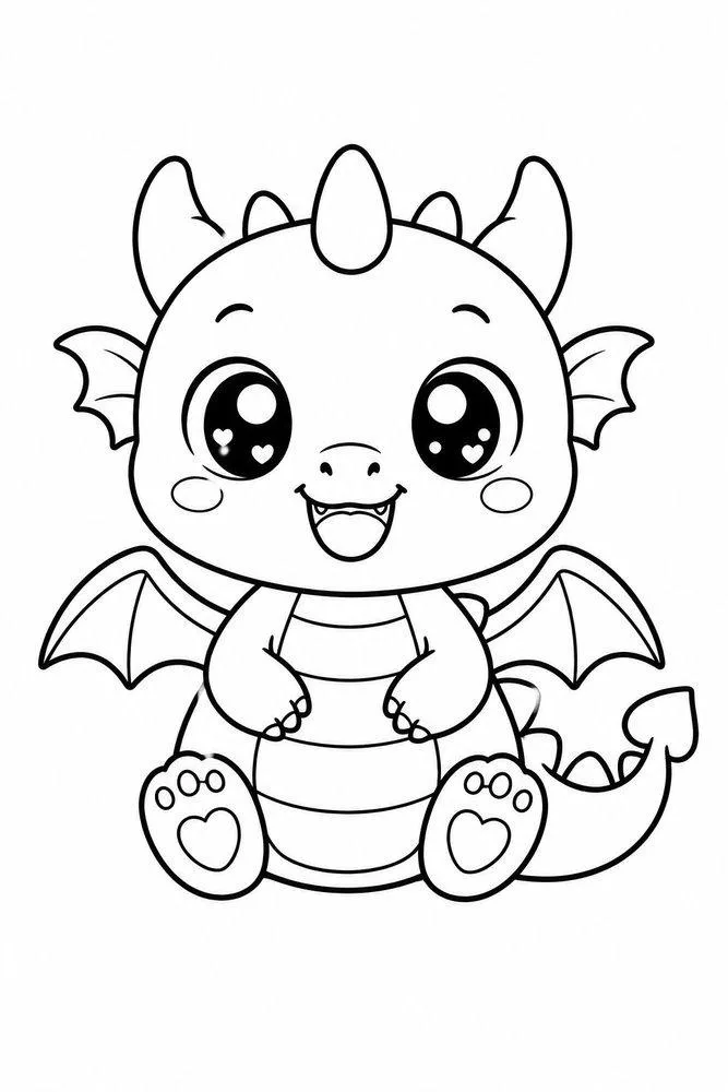 kawaii dragon drawing