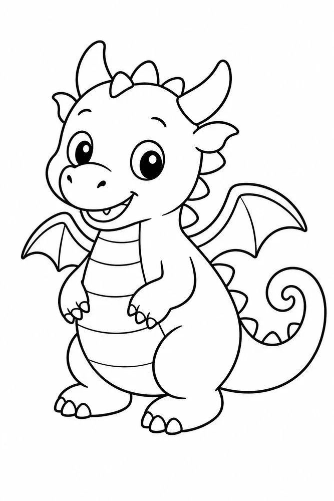 dragon outline drawing