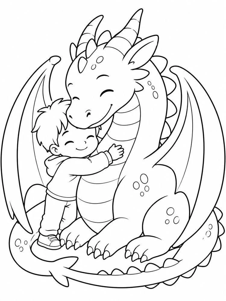 baby child with dragon drawing