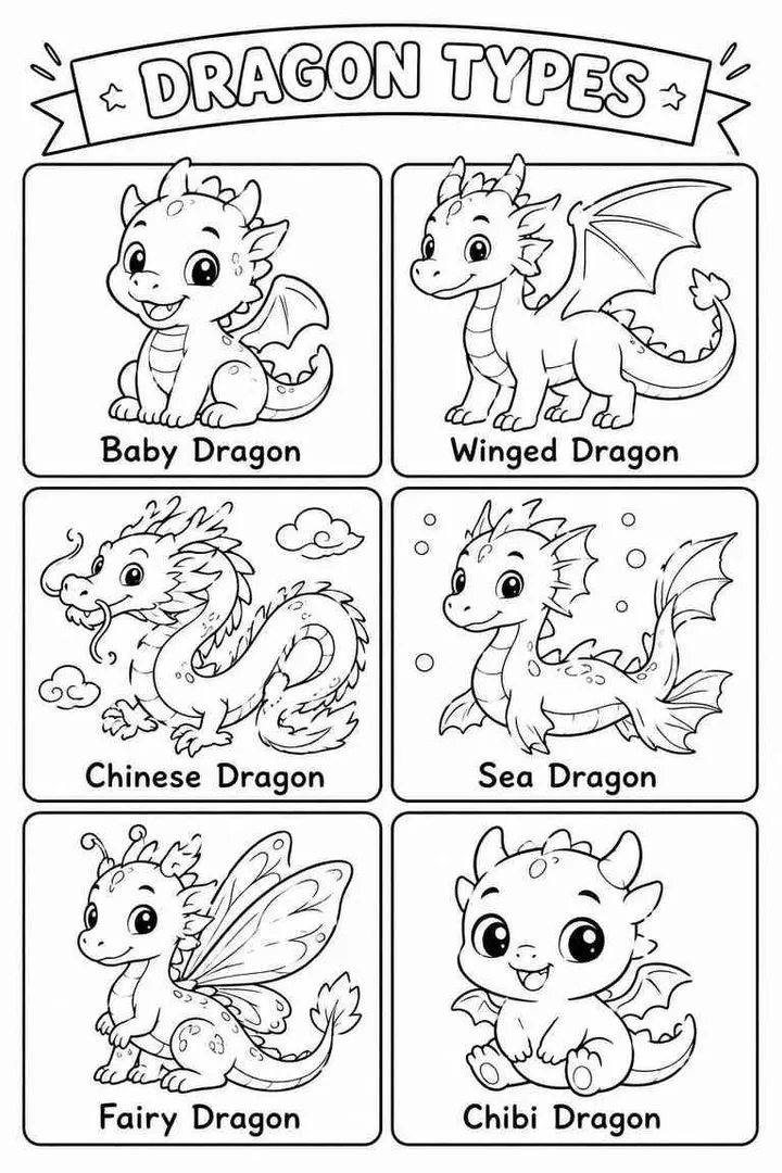 Types of dragons to draw