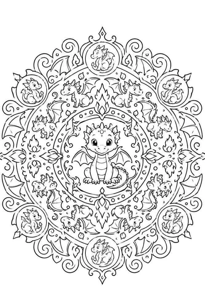 dragon mandala drawing