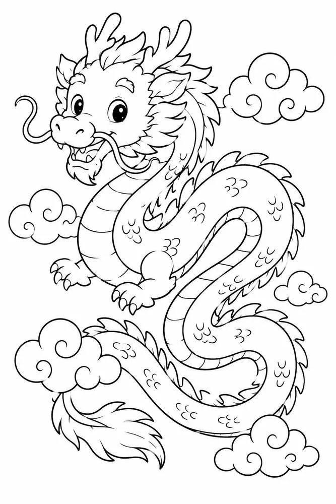 Chinese dragon drawing