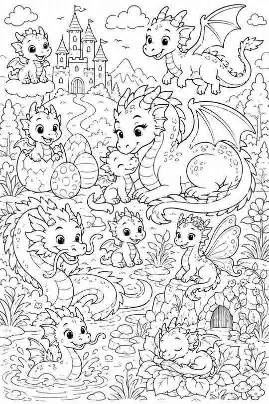 dragon coloring page