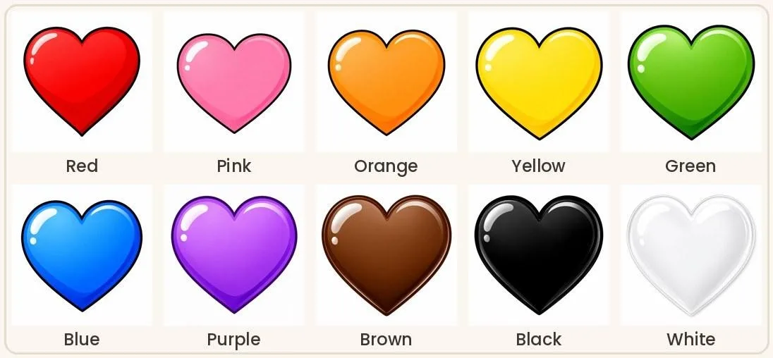 colored hearts drawing