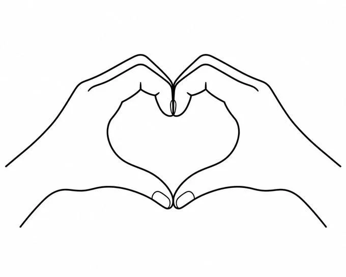 Two-hand heart drawing