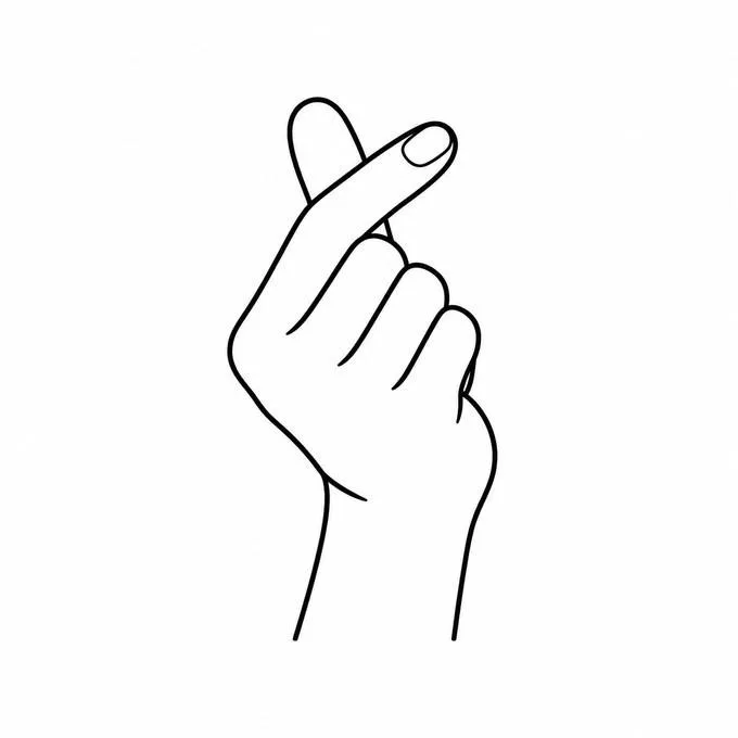 Korean finger heart drawing