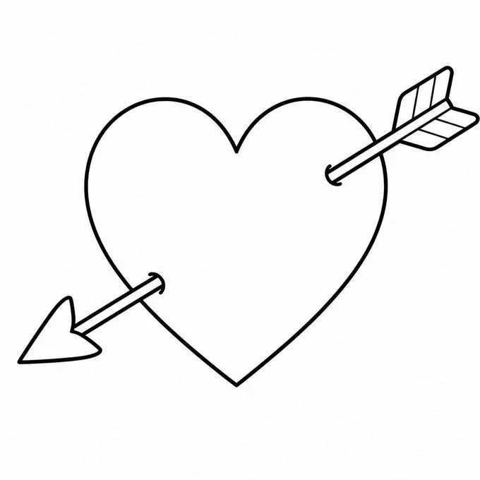 Heart with an arrow drawing