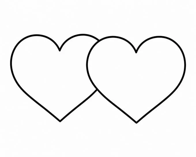 Double hearts drawing