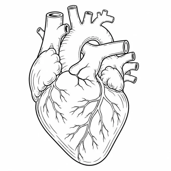 Anatomical human heart drawing