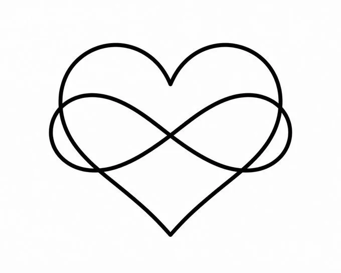 Infinity heart drawing