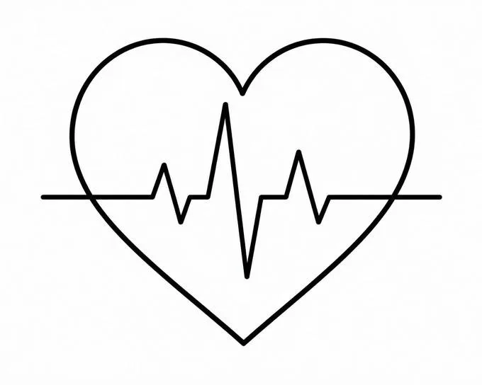 Heartbeat pulse heart drawing