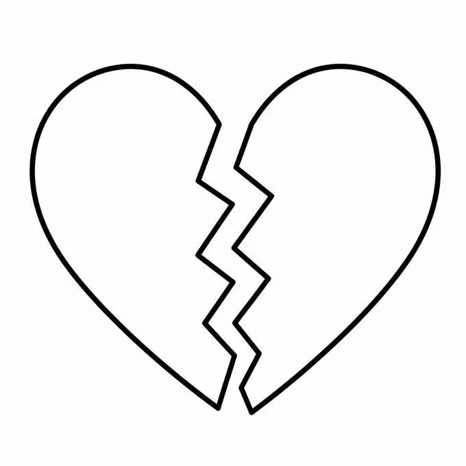 Broken heart drawing