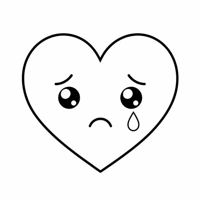 Crying heart drawing