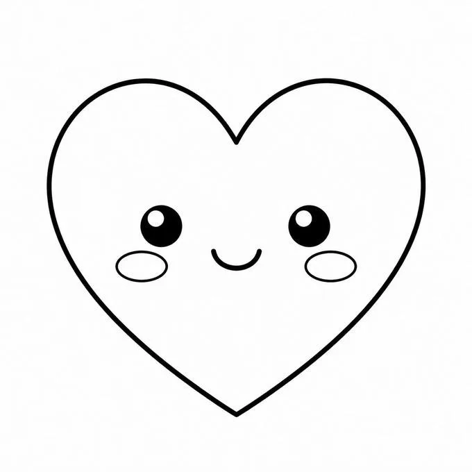 Kawaii heart drawing