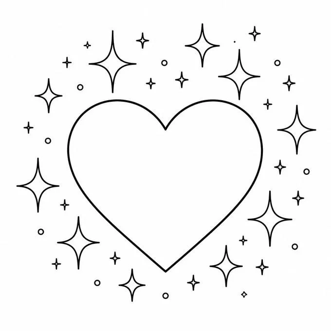 Sparkling heart drawing