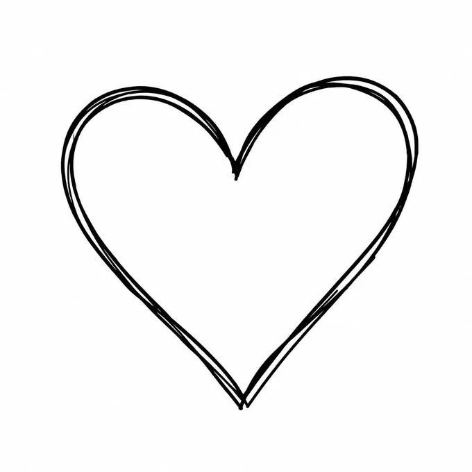 Doodle heart drawing