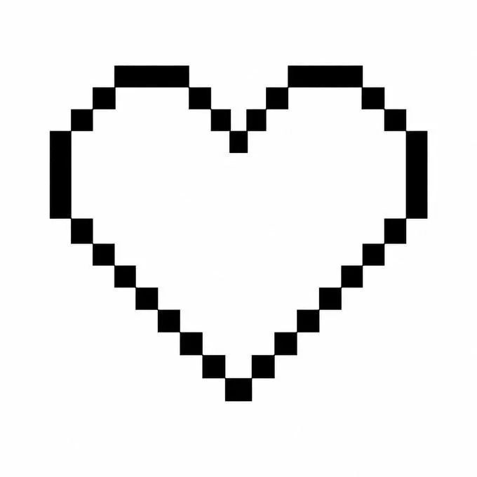 Pixel heart drawing