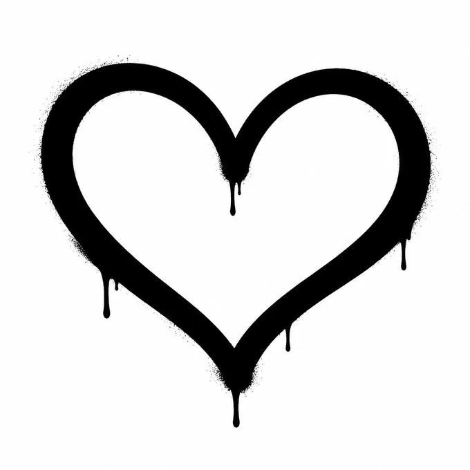 Graffiti heart drawing