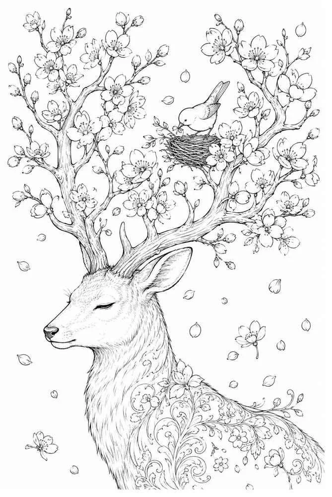 Blossom-Antler Deer