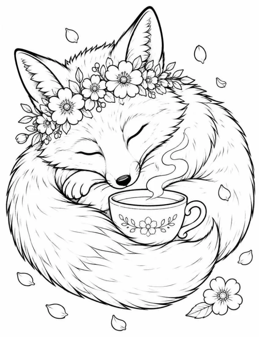 Fox in a Flower Crown
