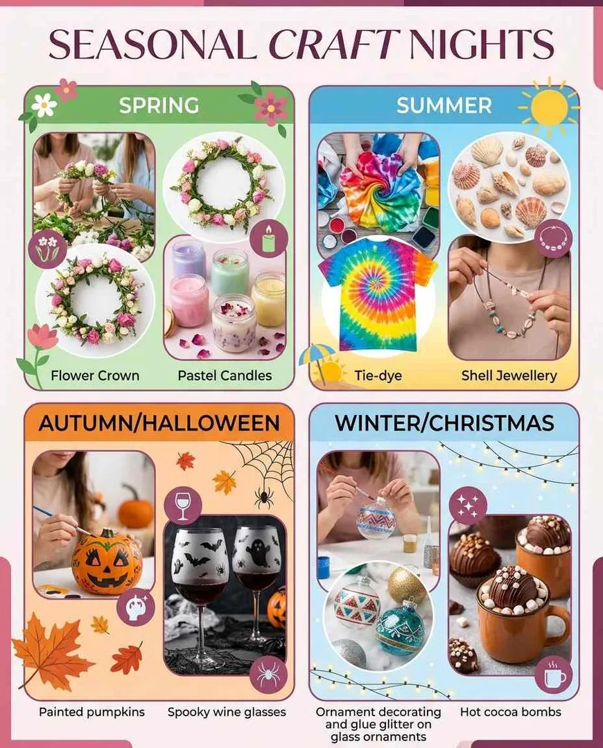 Seasonal girls craft night ideas