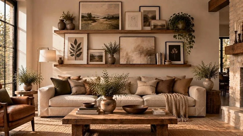 Gallery walls, ledges & textiles wall art