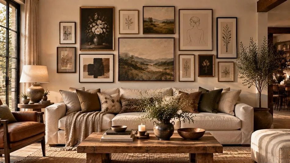 Gallery walls, ledges & textiles wall art