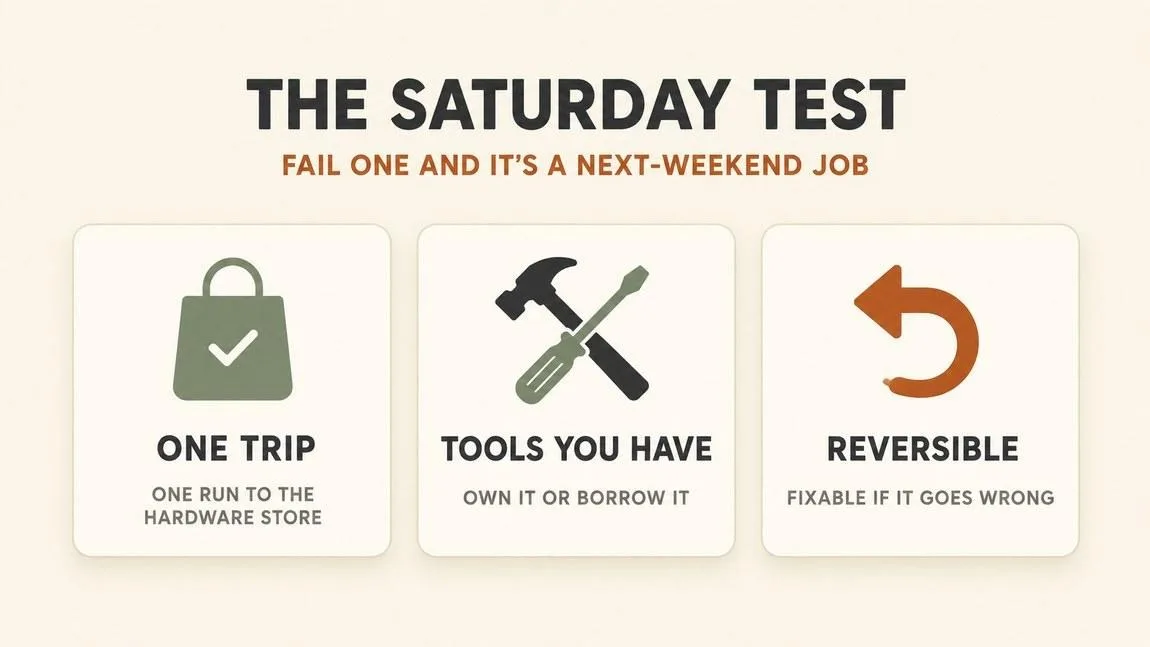 The Saturday Test for choosing a DIY project you'll finish