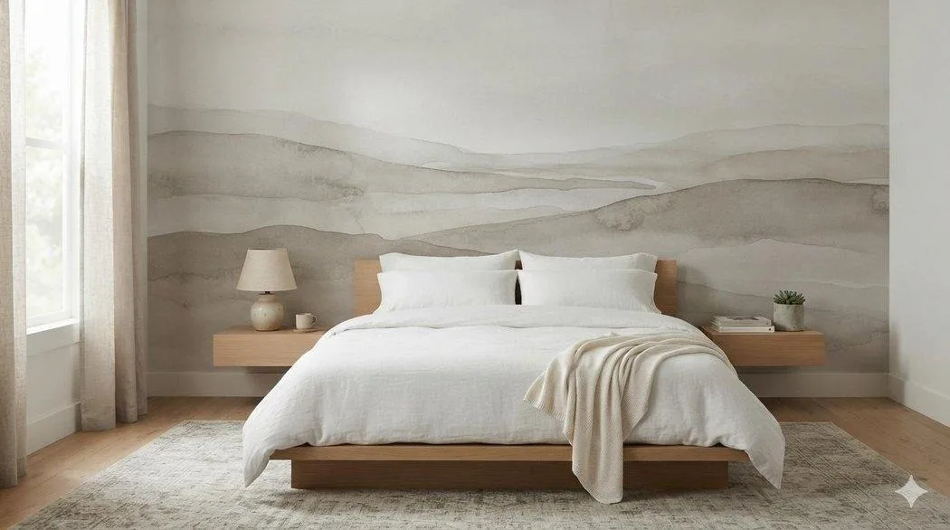 Renter-friendly bedroom wall decor
