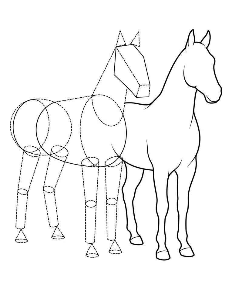how to draw horse
