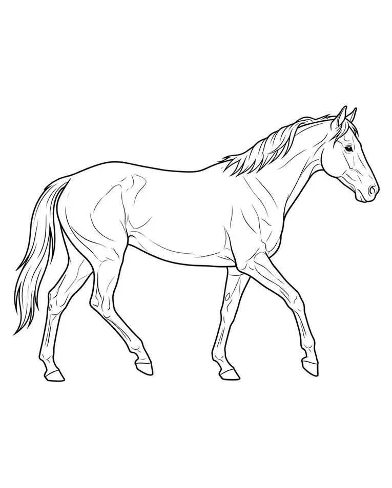 horse drawing easy