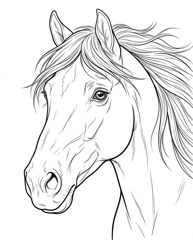 horse drawing easy