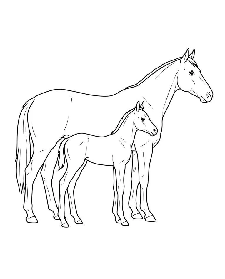 horse drawing easy