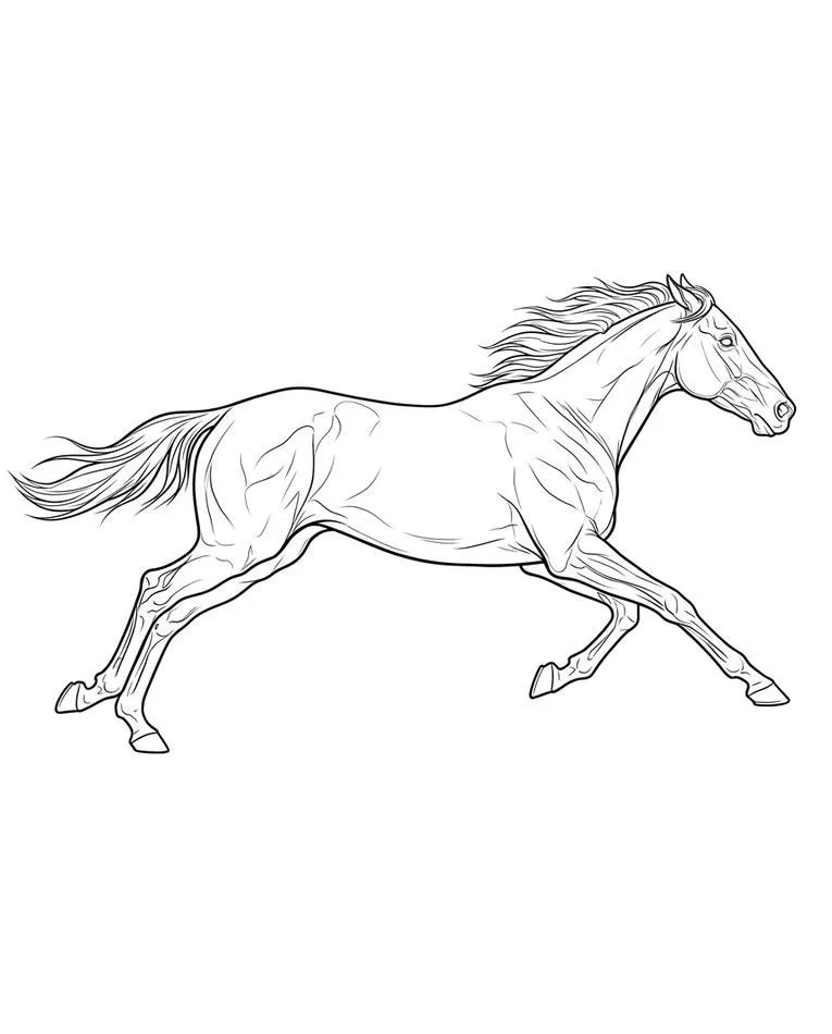 running horse drawing easy