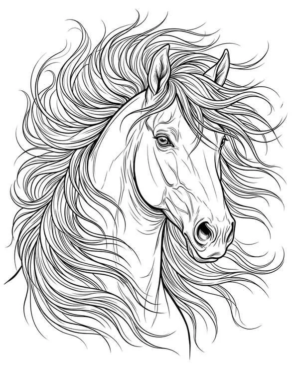 horse drawing easy