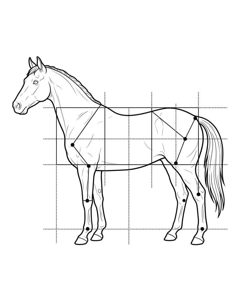 horse drawing easy