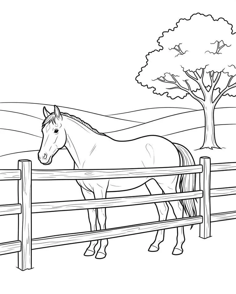 horse drawing easy