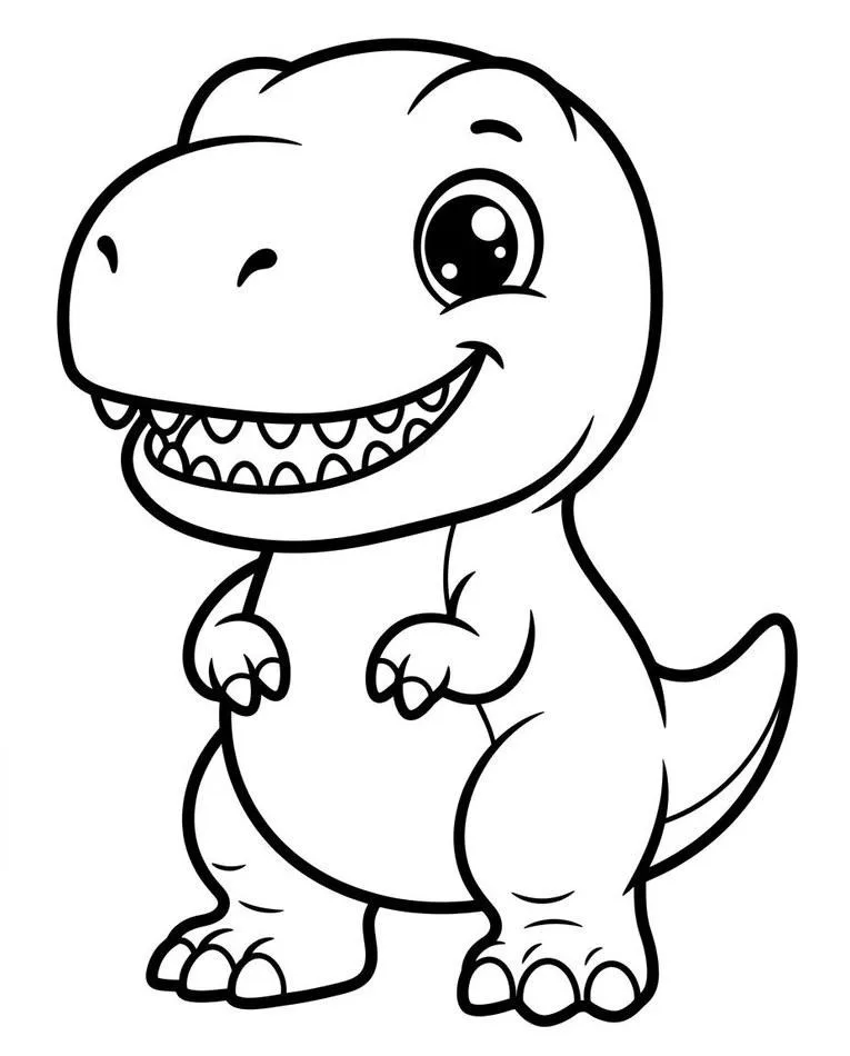 Cute cartoon baby T-Rex drawing