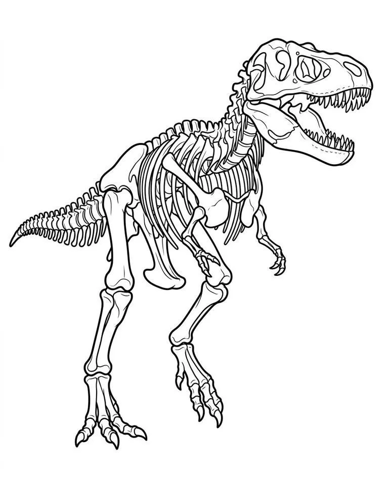 dinosaur skeleton drawing 