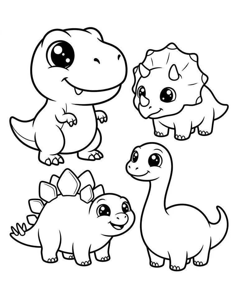 dinosaur cartoon drawing easy