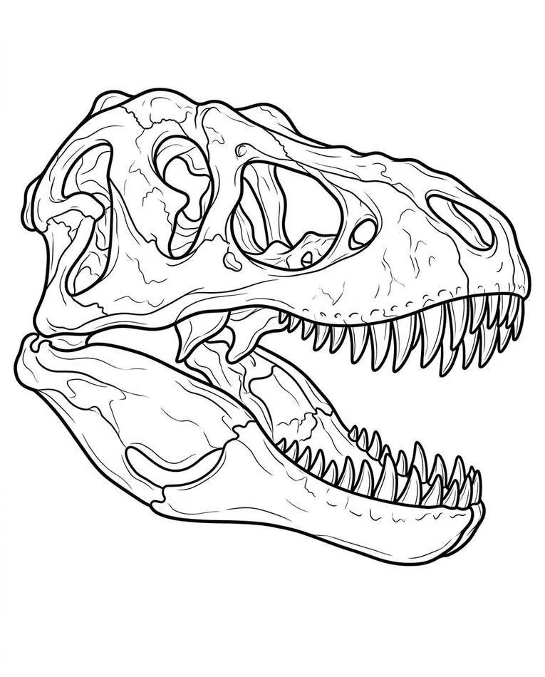dinosaur head skeleton drawing 