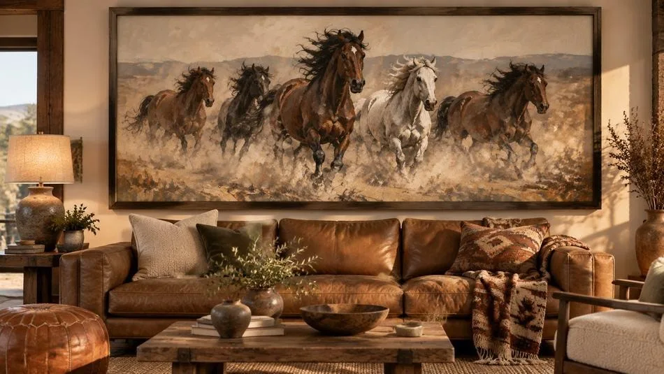 Horses, longhorns & Western wall art
