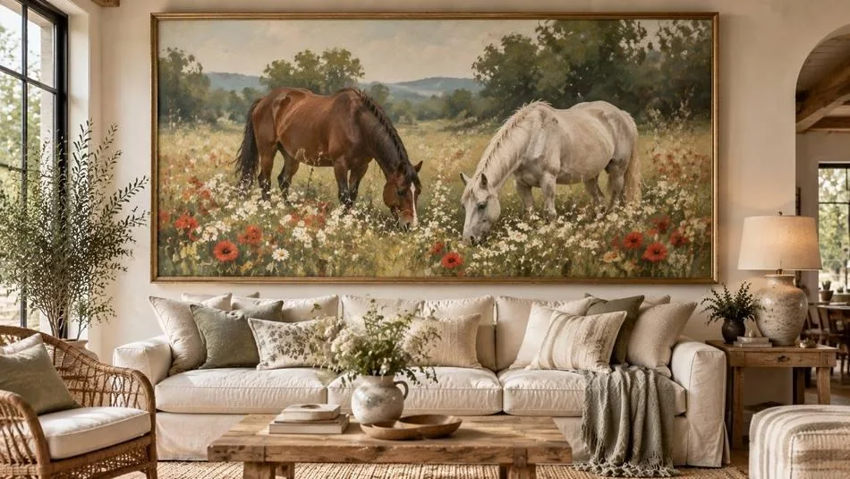 Horses, longhorns & Western wall art
