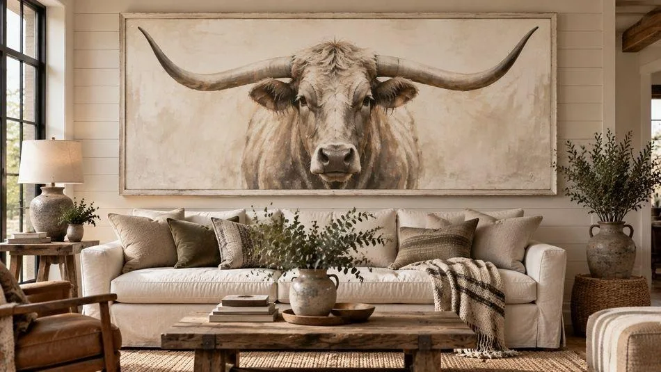 Horses, longhorns & Western wall art