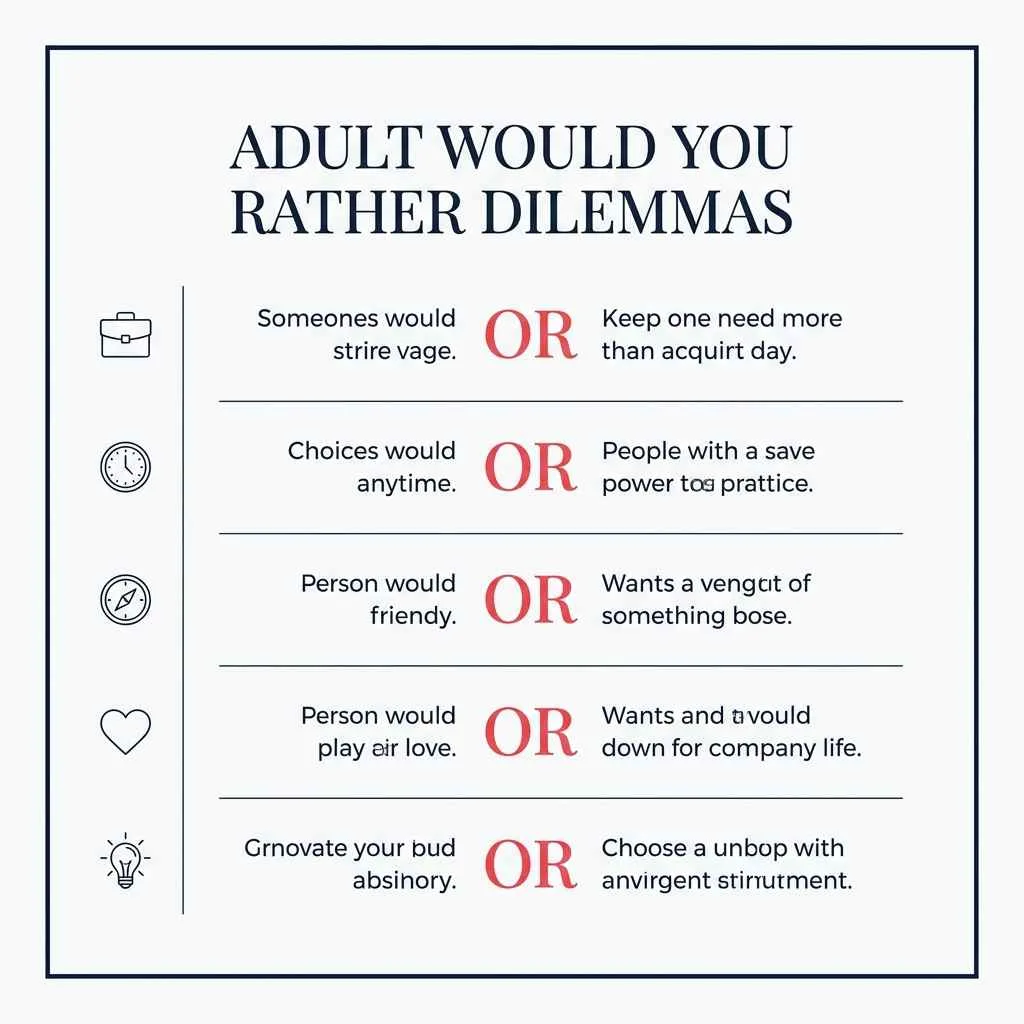 ADULT WOULD YOU RATHER DILEMMAS